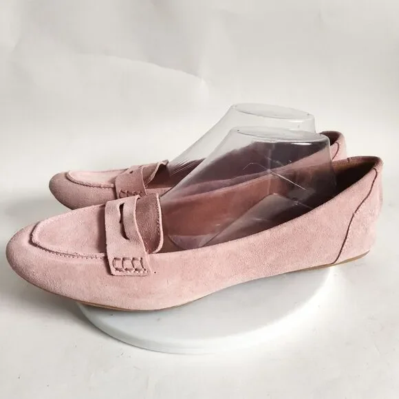 Merona Penny Loafers Size 11 Pastel Pink Slip On Suede Preppy Flat Comfort Shoes - Picture 4 of 10